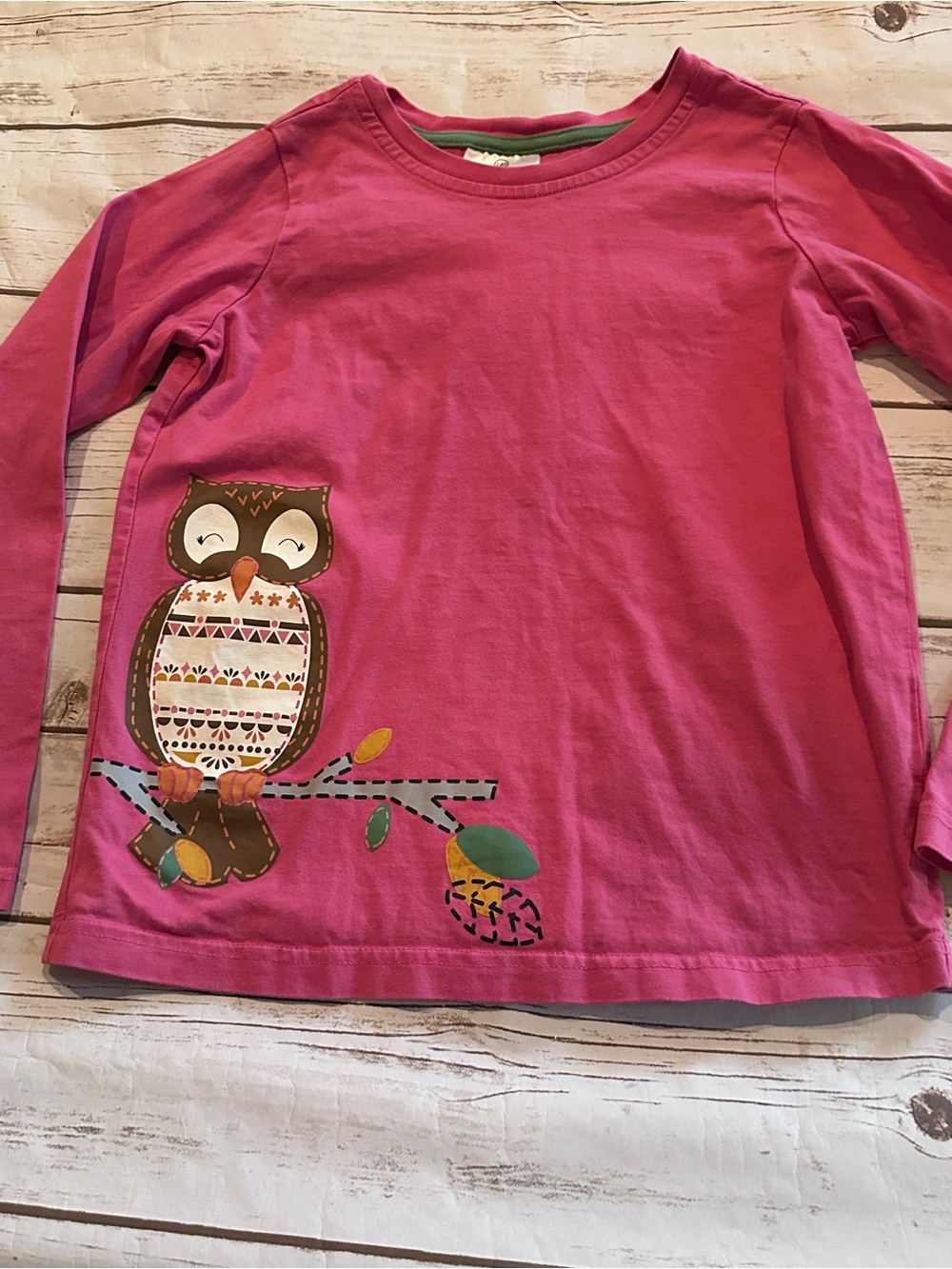 Hanna Andersson pink owl top vguc, size 140